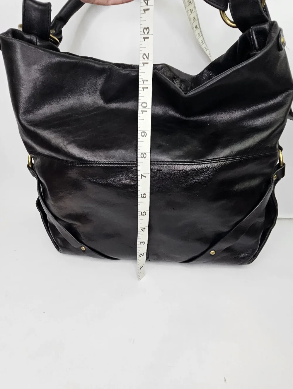 Nordstrom Black Leather Hobo Handbag Purse